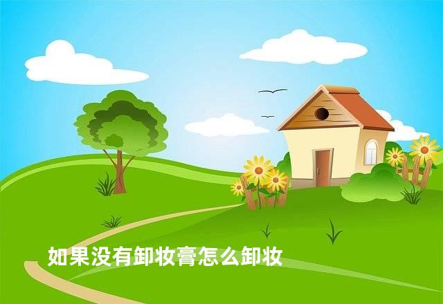 如果没有卸妆膏怎么卸妆